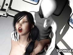 Free Kilo Clips presents: Foxy 3d brunette getting fucked by an alien