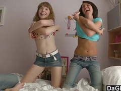Free Kilo Clips presents: Lesbian teen couple seduce a guy