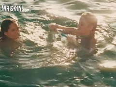 Free Kilo Clips presents: Hot celebrity chicks swim naked together and then fuck!