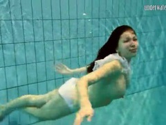 Free Kilo Clips presents: Girl in white panties swims in pool