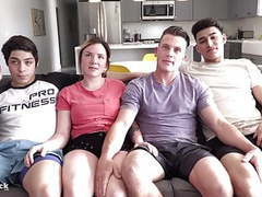 FreeKiloClips presents: Crazy teen 4some. ass splitting huge cock and rimming!