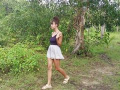 Free Kilo Clips presents: A hot girl masturbates and gives a blowjob sitting on the palmtree
