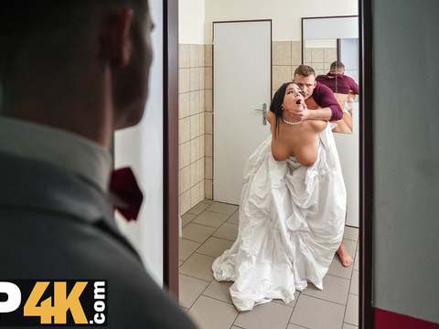 Free Kilo Clips presents: Vip4k. being locked in the bathroom, sexy bride doesnt lose time and seduces random guy