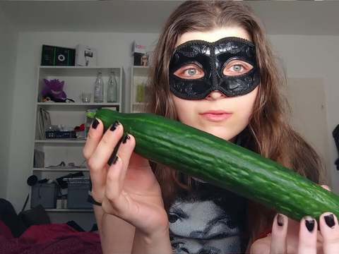Free Kilo Clips presents: 18yo teen fucks huge cucumber!!!  small tits, shy teeny, perfect body  amateur teen