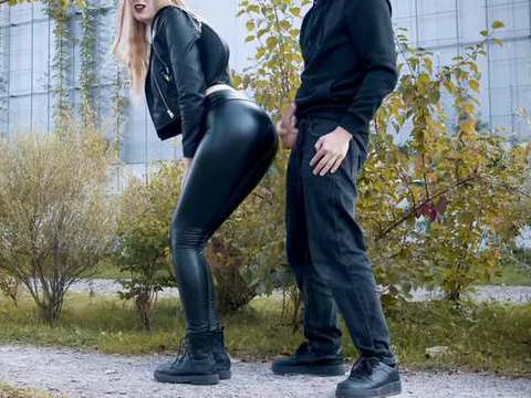 Free Kilo Clips presents: He cums on my latex leggings in public! - clothedpleasures