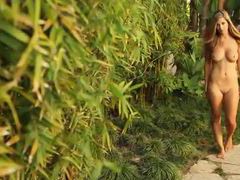 FreeKiloClips presents: Outdoors this shaved beauty shows off naked