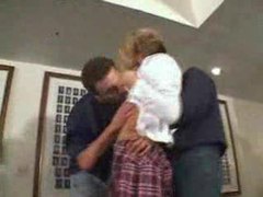 FreeKiloClips presents: Two guys and the little schoolgirl fucking