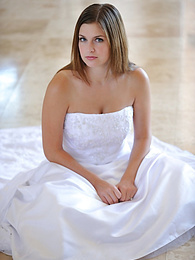 Free Kilo Clips presents: Busty glamorous amateur Danielle models wedding gown indoors & by the pool
