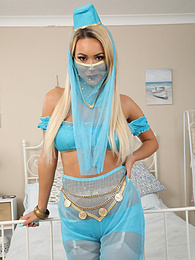 Free Kilo Clips presents: Lauren Louise from Layered-Nylons as a sexy genie wearing sheer pantyhose over white stockings